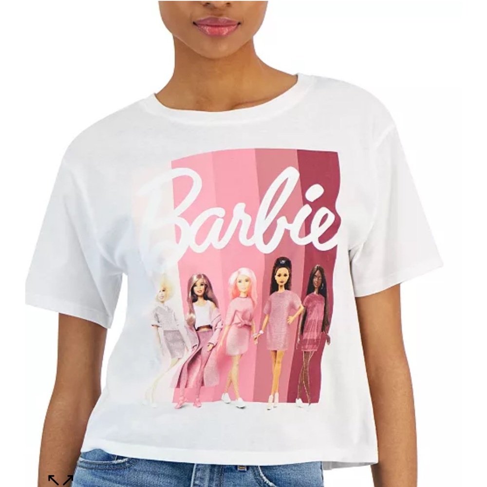 NWOT Barbie x Love Tribe cropped T-shirt size L “Barbie and friends”!!
